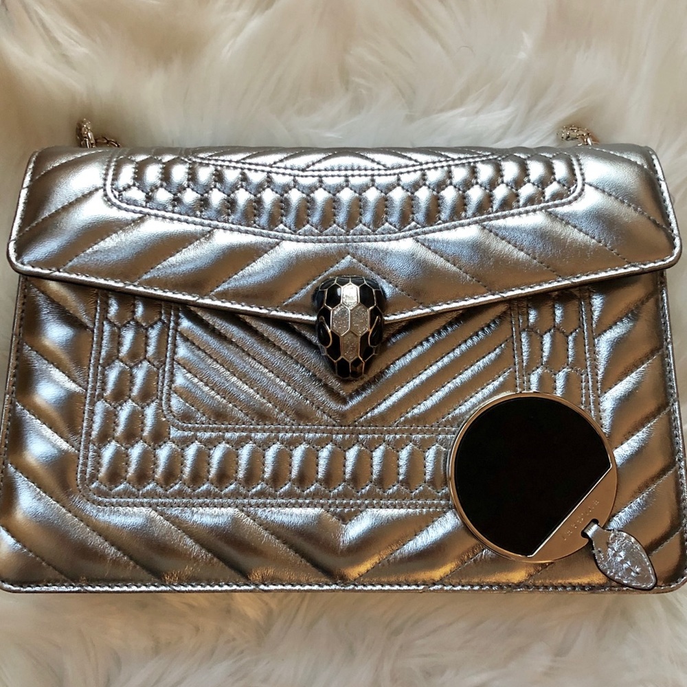 BVLGARI NWT Serpenti Silver Quilt Limited Edition! - Picture 5 of 8